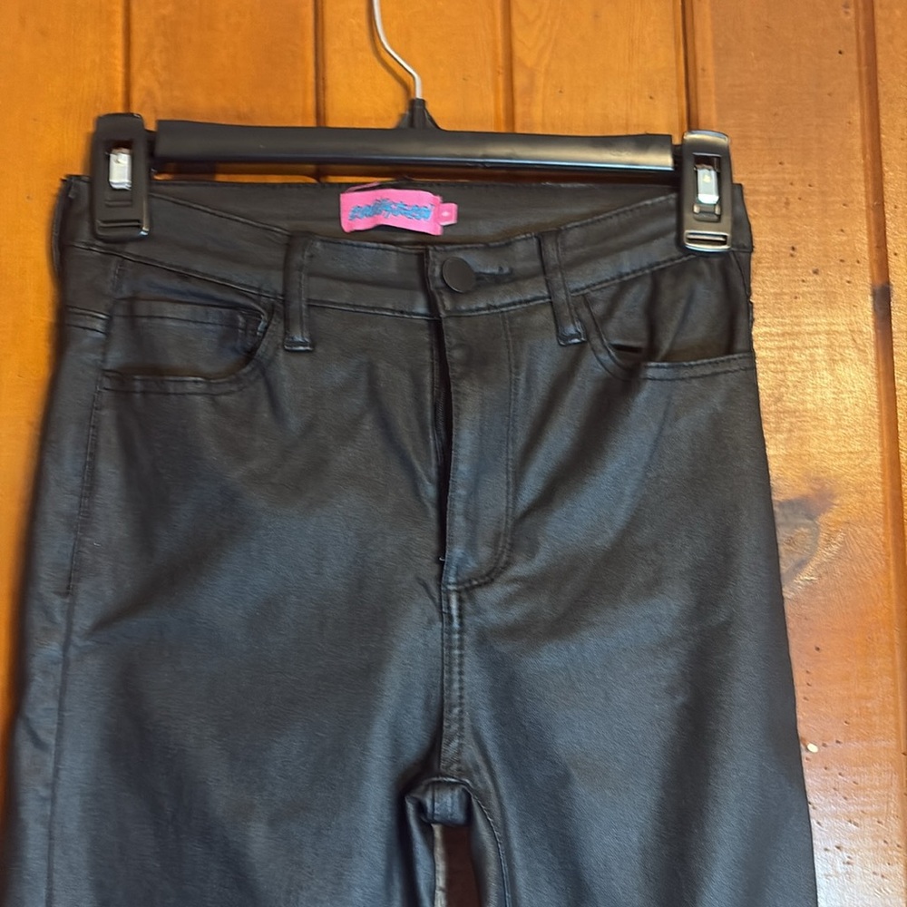 Edikted Women's S Black Luna Faux Leather Flare Jeans - Picture 5 of 7